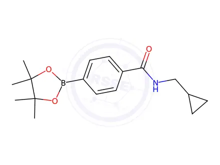 Chemical structure of N-Cyclopropylmethyl-4-(4,4,5,5-tetramethyl-[1,3,2]dioxaborolan-2-yl)-benzamide