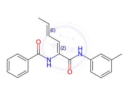 Chemical structure of Benzamide, N-[1-[[(3-methylphenyl)amino]carbonyl]-1,3-pentadienyl]-(9CI)