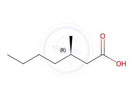 Chemical structure of (3R)-3-Methylheptanoic acid