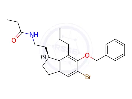 Chemical structure of (S)-N-[2-[7-Allyl-5-bromo-6-benzyloxy-2,3-dihydro-1H-inden-1-yl]ethyl]propanamide