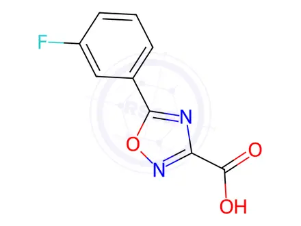 Chemical structure of 5-(3-Fluorophenyl)-1,2,4-oxadiazole-3-carboxylic acid