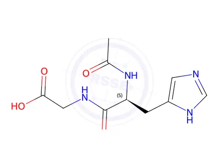 Chemical structure of (S)-2-(2-Acetamido-3-(1H-imidazol-4-yl)propanamido)acetic acid