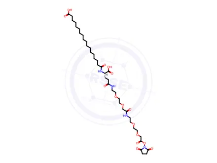 Chemical structure of Semaglutide Impurity 97(HO-Ste-γGlu-AEEA-AEEA-OSu)