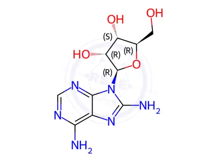 Chemical structure of 8-Amino Adenosine