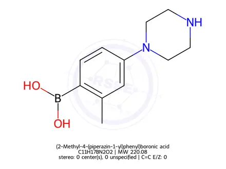 Chemical structure of (2-Methyl-4-(piperazin-1-yl)phenyl)boronic acid