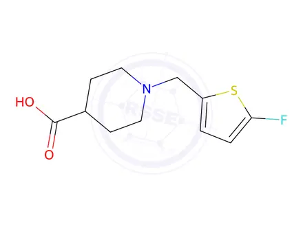 Chemical structure of 1-((5-Fluorothiophen-2-yl)methyl)piperidine-4-carboxylic acid