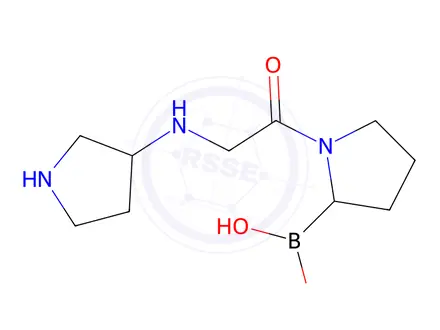 Chemical structure of Boronic acid, ((2R)-1-(((3R)-3-pyrrolidinylamino)acetyl)-2-pyrrolidinyl)-