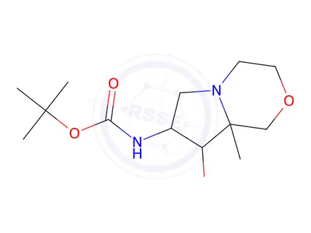 Chemical structure of Racemic-Tert-Butyl ((7R,8S)-8-Hydroxy-8A-Methylhexahydro-1H-Pyrrolo[2,1-C][1,4]Oxazin-7-Yl)Carbamate