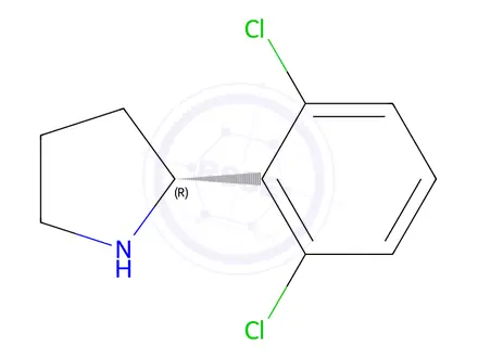 Chemical structure of (R)-2-(2,6-dichlorophenyl)pyrrolidine