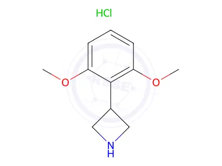 Chemical structure of 3-(2,6-dimethoxyphenyl)azetidine hydrochloride