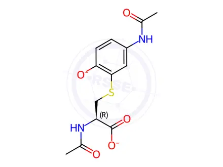 Chemical structure of 3-(N-Acetyl-L-cystein-S-yl) Acetaminophen Disodium Salt DISCONTINUED. Now sold as P191100 (free acid)