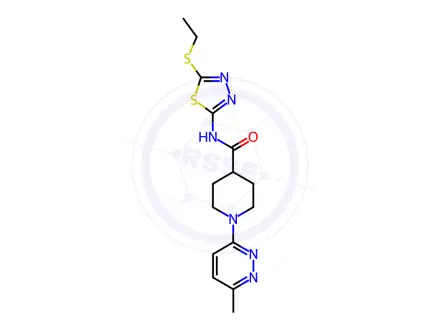 Chemical structure of N-(5-(Ethylthio)-1,3,4-thiadiazol-2-yl)-1-(6-methylpyridazin-3-yl)piperidine-4-carboxamide