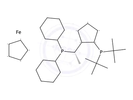Chemical structure of (S)-1-[(R)-2-(DI-TERT.-BUTYLPHOSPHINO)FERROCENYL]ETHYLDIPHENYLPHOSPHINE