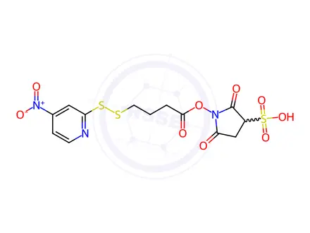 Chemical structure of 1-((4-((4-nitropyridin-2-yl)disulfanyl)butanoyl)oxy)-2,5-dioxopyrrolidine-3-sulfonic acid