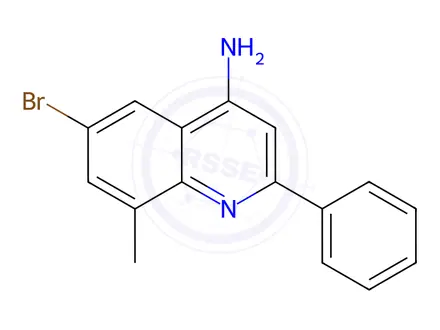Chemical structure of 6-Bromo-8-methyl-2-phenylquinolin-4-amine