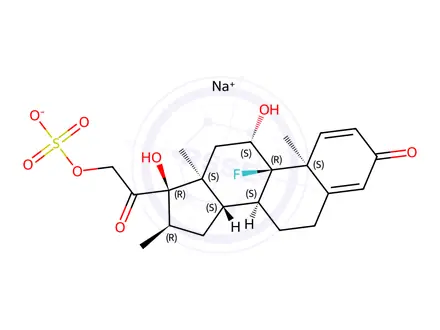 Chemical structure of dexamethasone 21-(sodium sulphate)