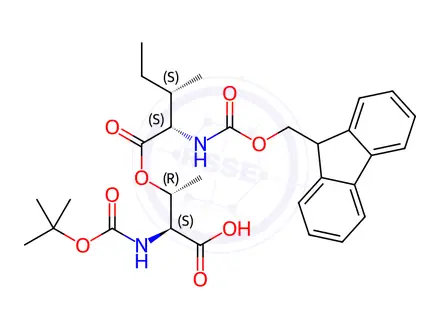 Chemical structure of Boc-Thr(Ile-Fmoc)-OH
