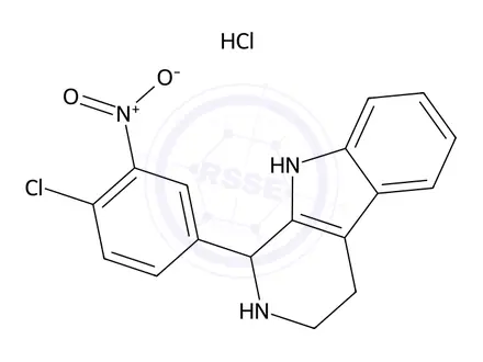 Chemical structure of 1-(4-Chloro-3-nitrophenyl)-2,3,4,9-tetrahydro-1H-beta-carboline hydrochloride