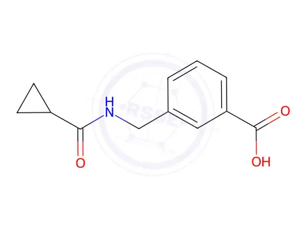 Chemical structure of 3-[(cyclopropylformamido)methyl]benzoic acid