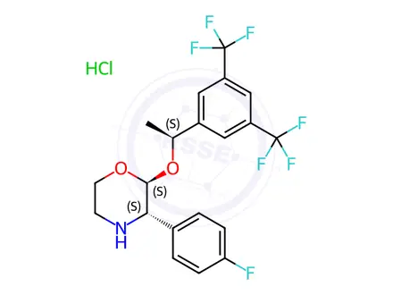 Chemical structure of Aprepitant Impurity 11(Hydrochloride)