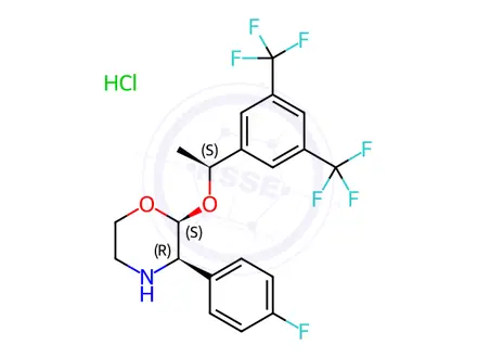 Chemical structure of Aprepitant Impurity 17(Hydrochloride)