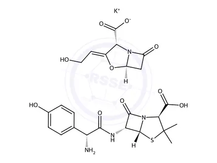 Chemical structure of Amoxicillin-clavulanate potassium mixt.