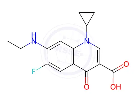 Chemical structure of 1-Cyclopropyl-7-(ethylamino)-6-fluoro-4-oxo-1,4-dihydroquinoline-3-carboxylic Acid