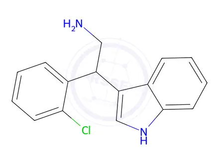 Chemical structure of 2-(2-Chlorophenyl)-2-(1H-indol-3-yl)ethan-1-amine
