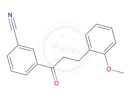 Chemical structure of 3-(3-(2-Methoxyphenyl)propanoyl)benzonitrile