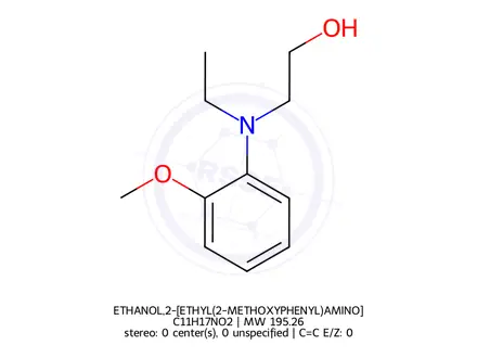 Chemical structure of ETHANOL,2-[ETHYL(2-METHOXYPHENYL)AMINO]-