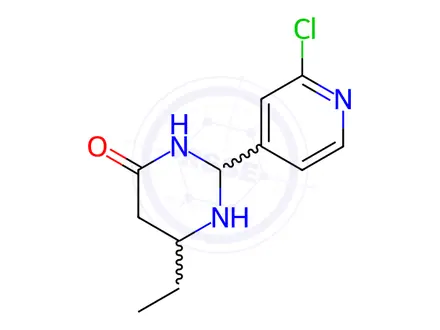 Chemical structure of 2-(2-chloropyridin-4-yl)-6-ethyl-3,4-dihydropyrimidin-4-one