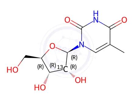 Chemical structure of 5-Methyluridine-2-13C