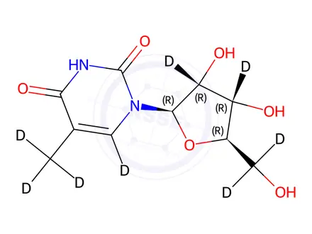 Chemical structure of Uridine Impurity 3-d8(5-Methyl Uridine-d8)