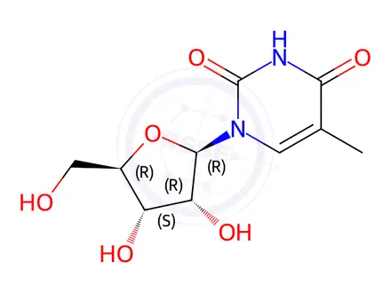 Chemical structure of 5-Methyluridine