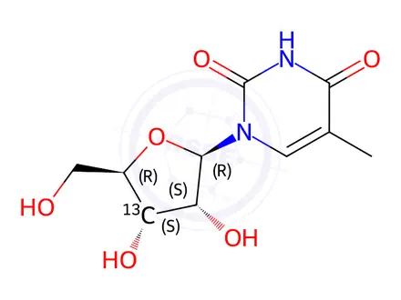 Chemical structure of [3'-13C]ribothymidine