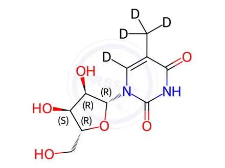 Chemical structure of 5-Methyl-d3-uridine-6-d1