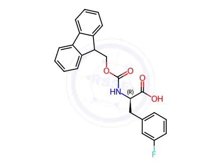Chemical structure of Fmoc-m-fluoro-D-Phe-OH