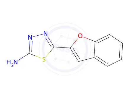 Chemical structure of 5-(1-benzofuran-2-yl)-1,3,4-thiadiazol-2-amine