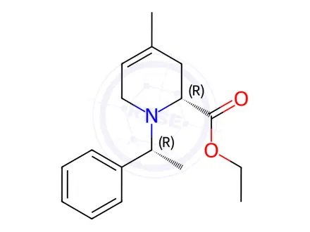 Chemical structure of (2R)-1,2,3,6-Tetrahydro-4-methyl-1-[(1R)-1-phenylethyl]-2-pyridinecarboxylic Acid Ethyl Ester