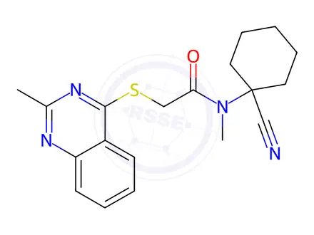 Chemical structure of N-(1-Cyanocyclohexyl)-N-methyl-2-((2-methylquinazolin-4-yl)thio)acetamide