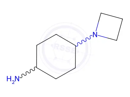 Chemical structure of 4-(Azetidin-1-yl)cyclohexan-1-amine dihydrochloride