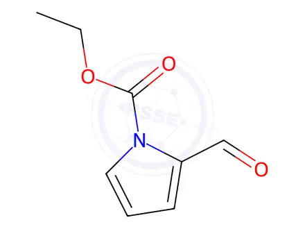 Chemical structure of 1H-Pyrrole-1-carboxylic acid, 2-forMyl-, ethyl ester