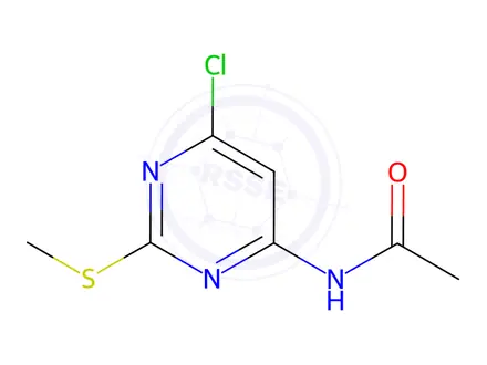 Chemical structure of N-(6-Chloro-2-(methylthio)pyrimidin-4-yl)acetamide