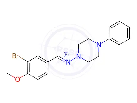 Chemical structure of N-(3-Bromo-4-methoxybenzylidene)-4-phenylpiperazin-1-amine