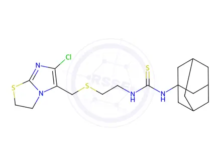 Chemical structure of 1-(adamant-1-yl)-3-(2-(6-chloro-2,3-dihydroimidazo(2,1-b)thiazol-5-ylmethylsulfonyl)ethyl)thiourea