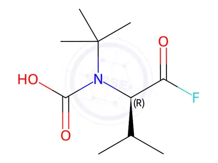 Chemical structure of Carbamic acid, [(1R)-1-(fluorocarbonyl)-2-methylpropyl]-, 1,1-dimethylethyl
