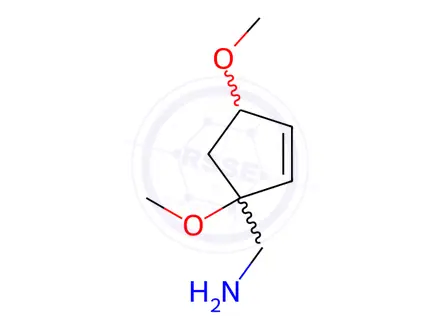 Chemical structure of 2-Cyclopentene-1-methanamine,1,4-dimethoxy-(9CI)