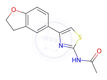 Chemical structure of N-(4-(2,3-dihydrobenzofuran-5-yl)thiazol-2-yl)acetamide
