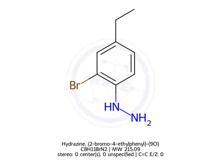 Chemical structure of Hydrazine, (2-bromo-4-ethylphenyl)-(9CI)