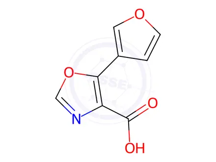 Chemical structure of 4-Oxazolecarboxylic acid, 5-(3-furanyl)-